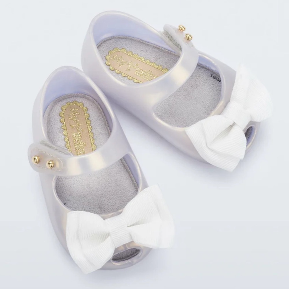 NIB MY FIRST Mini Melissa Baby Shoes- Size 3 PEARLY WHITE